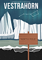 北极冰川-风景插画