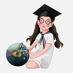 手绘卡通学习女孩png元素图片大小1024x1024px 图片尺寸413.18 KB 来自PNG搜索网 pngss.com 免费免扣png素材下载！插画元素#地球#简约#卡通#女孩#学习#装饰元素#