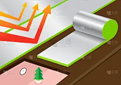玻璃丝,天花板,住房,室内,材料,聚苯乙烯,绝缘体,铝的,在下面,卷起