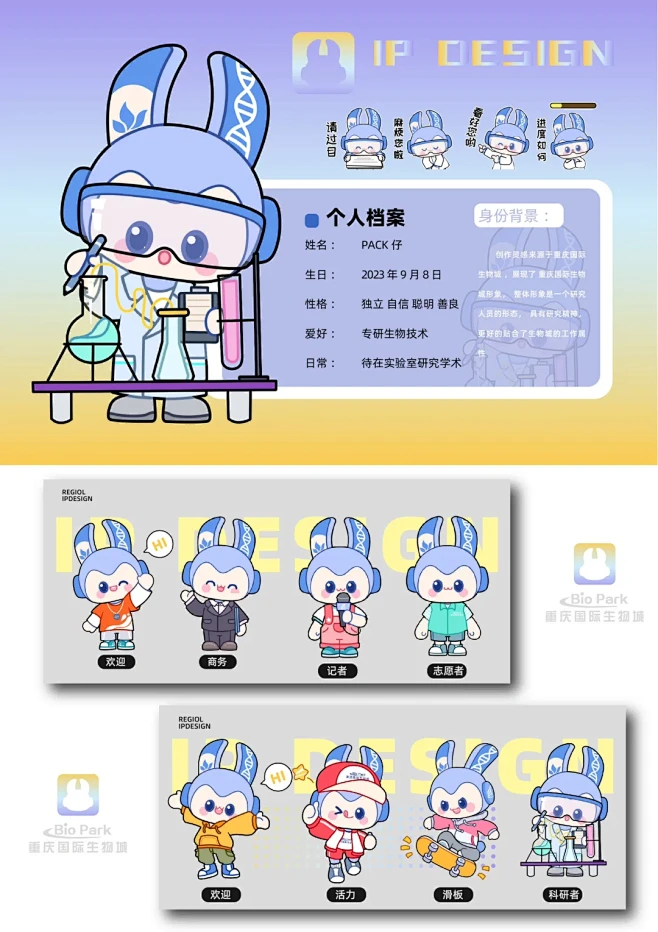 重庆国际生物城IP形象设计｜吉祥物｜表情...