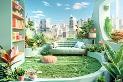 C4D家居电商制作户外场景渲染