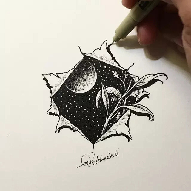 艺术家Visothkakvei的禅绕作品...
