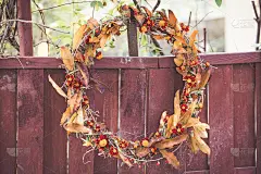 秋季手工制作的感恩节花环