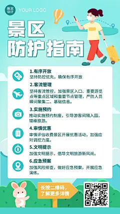 旅游景区防护指南手机海报
