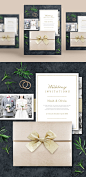 唯美婚礼邀请函请柬PSD模板Wedding invitation PSD template#ti375a6104 :  