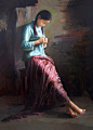 李自健油画作品欣赏：人性与爱