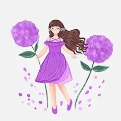 踏青的小女孩和小花图片大小2000x2000px 图片尺寸913.34 KB 来自PNG搜索网 pngss.com 免费免扣png素材下载！卡通人物#卡通手绘#绿色的叶子#漂亮的小女孩#踏青人物插画#植物装饰#紫色的小花#