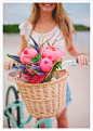 bike basket of flowers