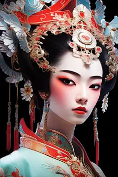 戏曲女孩插画绘画