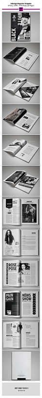 Black & White Magazine Template - Magazines Print Templates
