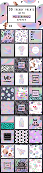 30 Holographic Prints Set. Holographic Backgrounds. $20.00                                                                                                                                                                                 Mais