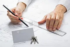 名片,建筑业,房地产,钥匙,办公室,蓝图,建筑师,概念,租赁合同,正面视角