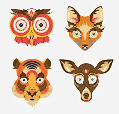 创意动物头像 设计图片 免费下载 页面网页 平面电商 创意素材 png素材