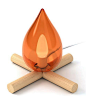 篝火灯

 
这是由5.5 designers设计的篝火灯：Fire Kit。两根交叉在一起的橡胶木组成灯的底座，而橙色的玻璃灯罩则像极了火苗。点亮里面的灯泡，仿佛一团正在燃烧的篝火。整个灯需要用户一步一步组装。

(3张)