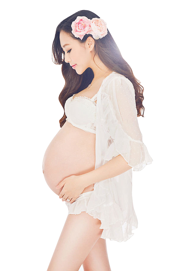 PNG 时尚孕妈 侧面大肚子宝宝