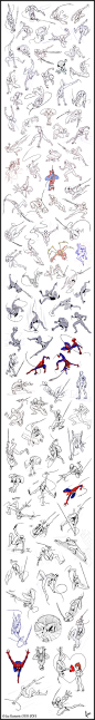100 Spidey Poses by *2Ajoe on deviantART. Please take a moment to click this image and visit the artist's DeviantArt page to comment directly with the artist and see more of their works.