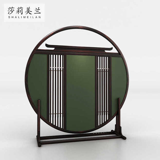 新中式全实木屏风皮艺隔断装饰简约现代卧室...