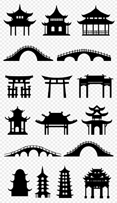 古代古典建筑剪影ai矢量图素材元素未来の画家采集到素材 手绘素材