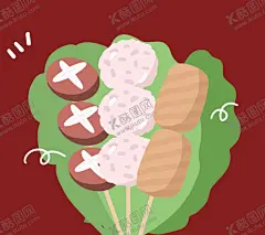 关东煮 【酷图网】关东煮,串串,火锅,麻辣烫,钵钵鸡,美食,餐饮,插画,手绘,