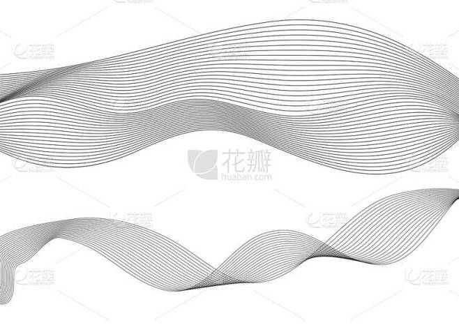 波浪设计元素多条平行线波浪 form24