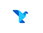Bird Logo Design 3d minimalism abstract stylized minimal geometry geometric geometrical color colors colorful modern vibrant digital crypto cryptocurrency blockchain finance insurance security tech fintech technology icon icons symbol blue sky cloud natur