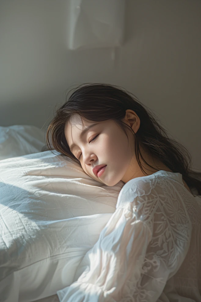 舒适补觉的端庄美女-花瓣网