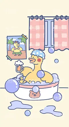 可爱的鸭子  - 源文件下载【酷图网】儿童,壁纸,印花,图案,矢量图,AI图,设计图,产品图,可爱,手机壳印花,壁纸图案,手账,女孩