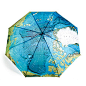 地图自动三折晴雨伞