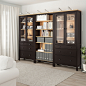 HEMNES storage combination w doors/drawers 293.365.68 - IKEA : IKEA - HEMNES,storage combination w doors/drawers,black-brown/light brown,Solid wood has a natural feel.1 fixed shelf for high stability.