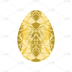 美丽的向量黄金复活节与蜜蜂插图。