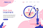 Flat-hand drawn hair loss treatment landing page template