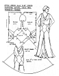菱形是1/4圆裙斜裁时的好搭档，以保证接缝纱向一致。结构图与照片并非同一款，但可以相互参照（图2来自V&A博物馆—Paul Poiret 30年代礼服）。 ​​​​
