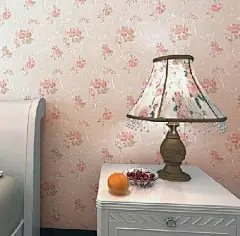 韩流强势来袭 韩范儿超唯美墙纸【田园花朵丝绸压花，卧室背景满铺壁纸】
