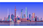 上海外滩矢量插画背景 Shanghai – Illustration Background – 设计小咖