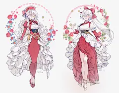画集｜韩国画师少女角色服饰设计立绘线稿绘画临摹参考素材图集-淘宝网
