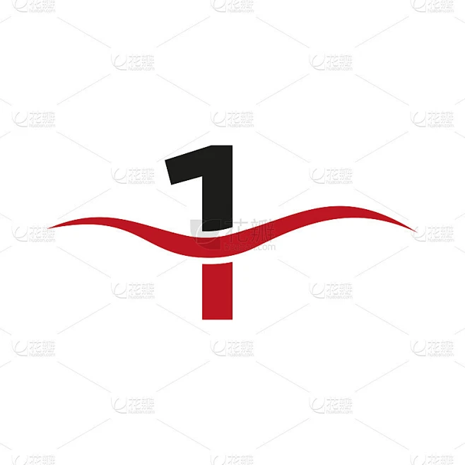字母1标志标志设计模板。1字母标志现代，平面和极简的商业标志素材-花瓣网