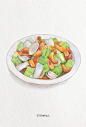 Yummy Food : watercolor by Shelia Liu