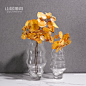 北欧创意水培花瓶小口径透明玻璃花器样板间客厅插花花艺餐桌摆件-淘宝网