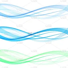 一组抽象波浪设计。