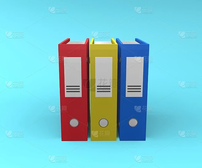 3d彩色办公文件夹插图。彩色办公文件夹的3d渲染。3d文档文件夹插图图片_教育图片素材-花瓣网