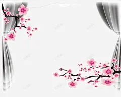 幕布窗帘淡雅梅花粉色花瓣动植物壁纸动植物壁纸 设计图片 免费下载 页面网页 平面电商 创意素材