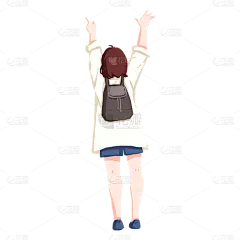 卡通感青年节女生元素贴纸