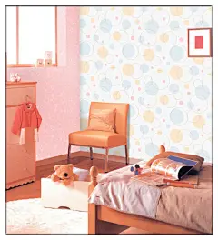 天丽PVC可爱儿童卡通圆圈风_壁纸大全_雅特居家壁纸网