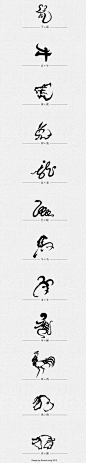 [must see] -12 Chinese Zodiac in the shape of animal but also Chinese character by Roven Leung: 