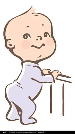 漫画风扶着学走路的婴儿图片下载_红动中国