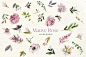 手绘水彩淡紫色花卉植物设计素材 Mauve-Rose-Watercolor-Floral-Clipart #2997079-设计元素-@美工云(meigongyun.com)