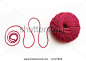Red yarn for knitting - stock photo