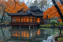 公园秋季自然景观