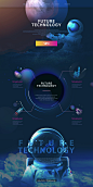 太空宇宙探索科技感渐变网页PSD模板 tiw176f5805_UI设计_网页设计