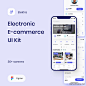 30屏在线电商平台手机应用设计套件 Elektra - Electronic E-commerce UI Kit